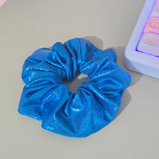 Blue Glitter Scrunchie