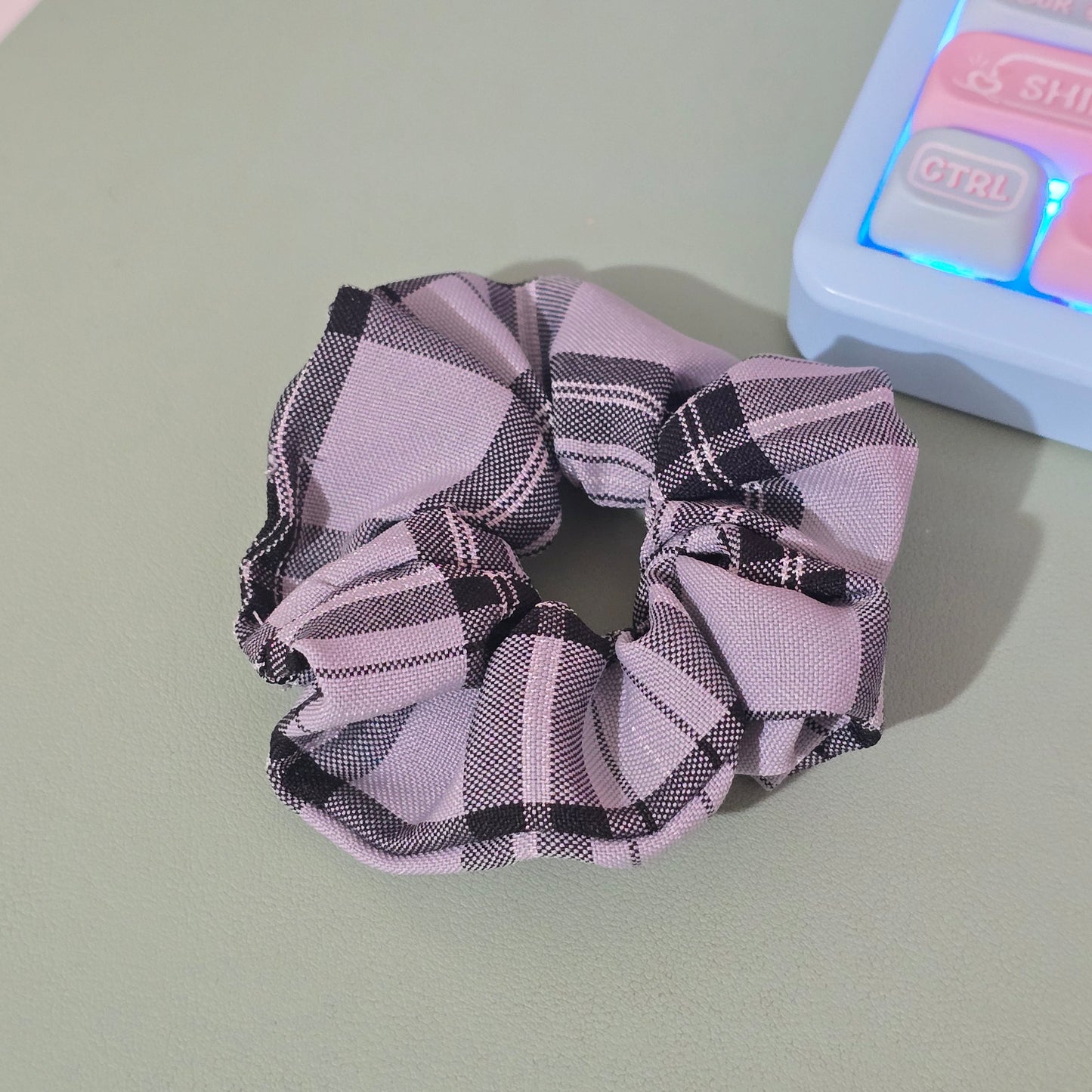 Black Plaid Scrunchie