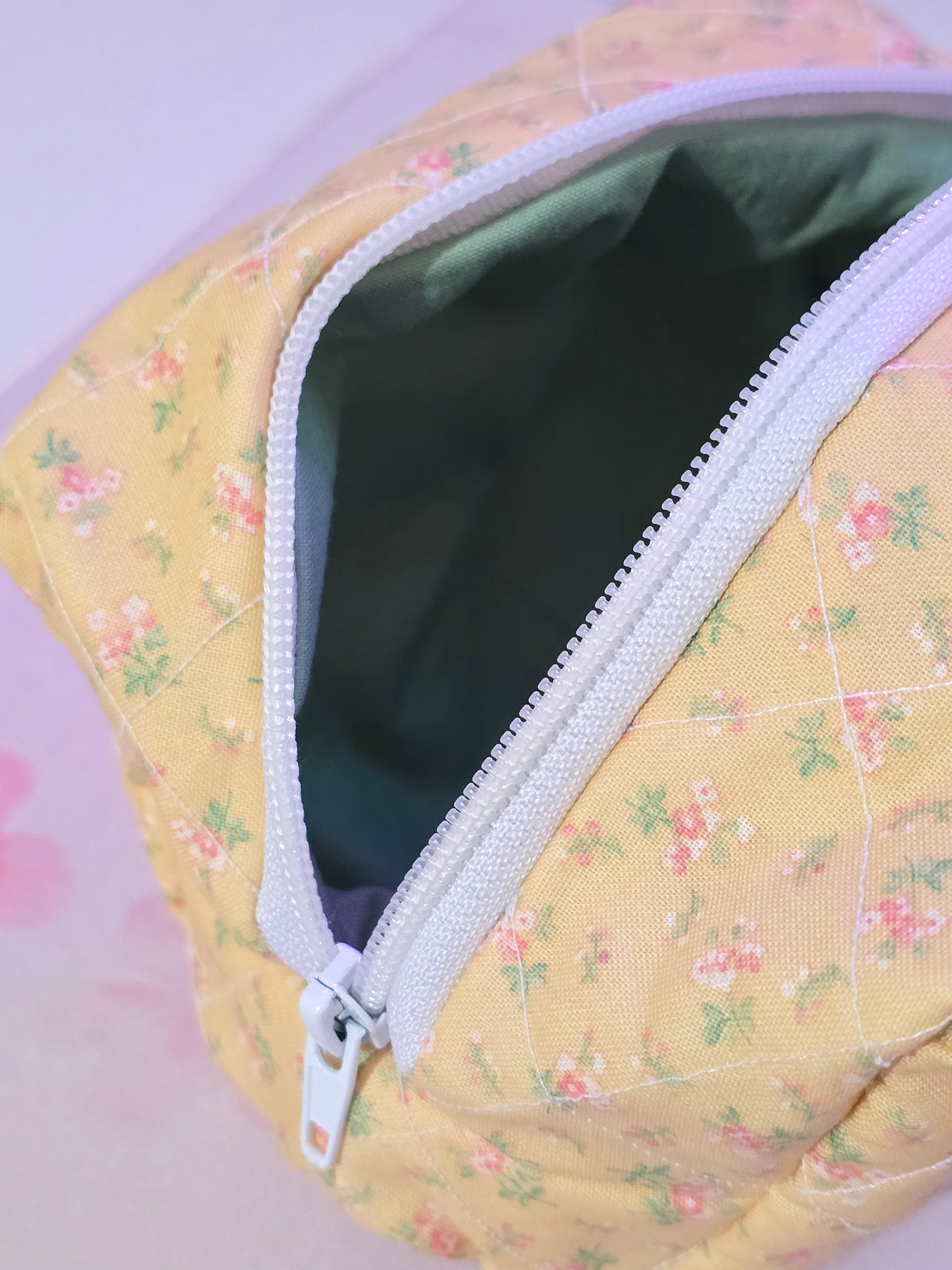 Medium Yellow Floral Toiletry Bag