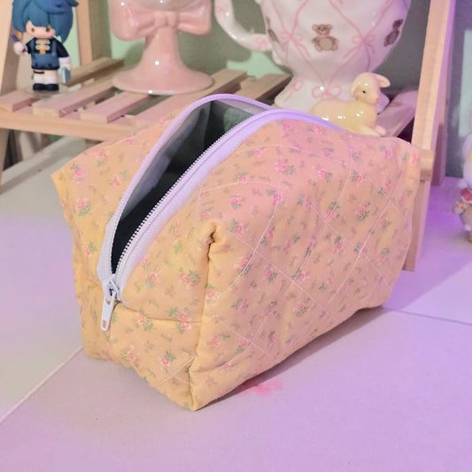 Medium Yellow Floral Toiletry Bag