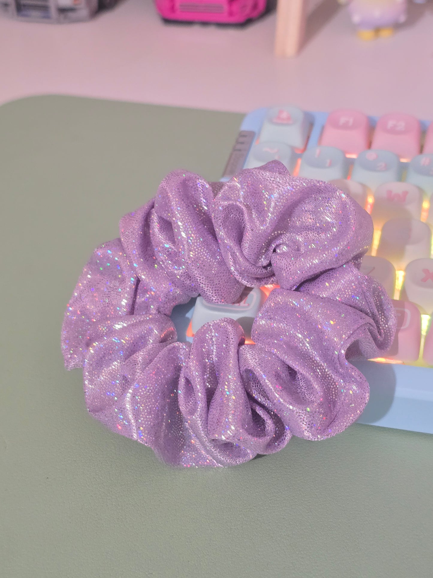Purple Glitter Scrunchie