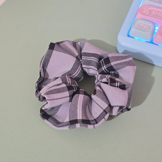 Black Plaid Scrunchie